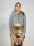 Guess USA Faux Fur Cable Sweater
