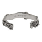 Alexander McQueen Silver Skull and Snake Bracelet