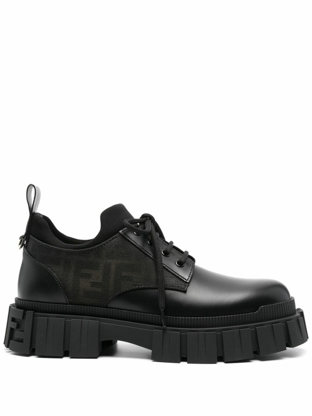 FENDI Black Fendi Force Lace-Up Shoes Fendi display picture 1