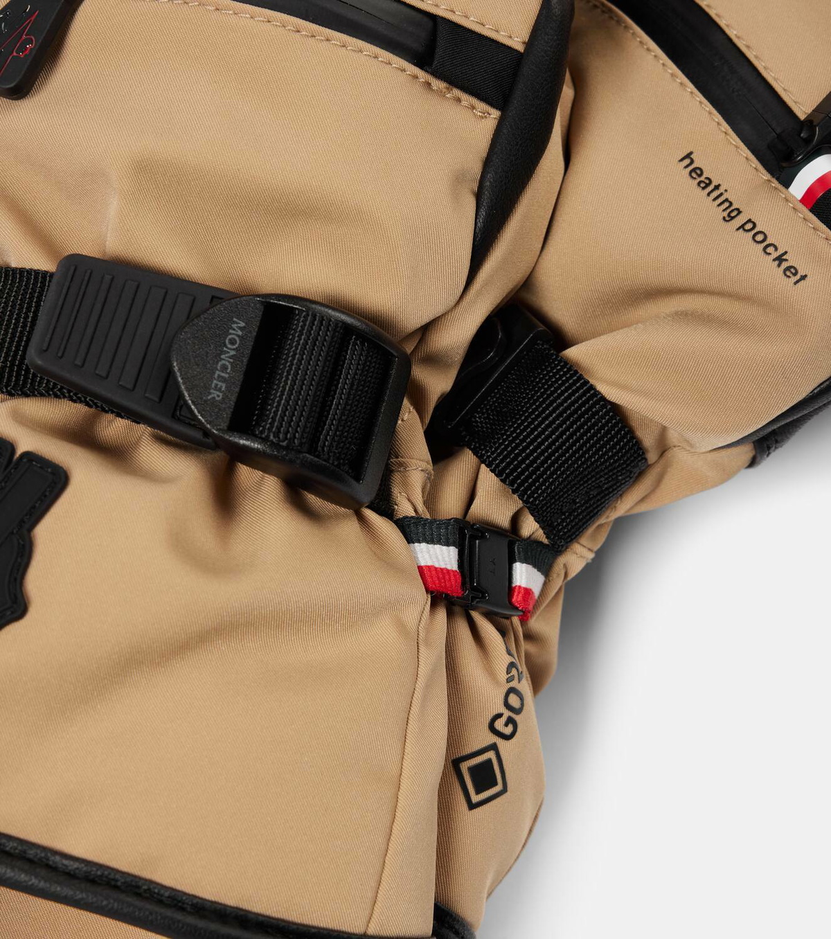 Moncler Leather-trimmed gloves