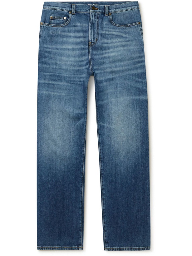 Photo: SAINT LAURENT - Authentic Washed Straight-Leg Jeans - Blue