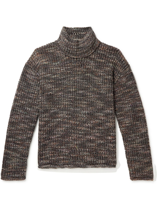 Photo: Mr P. - Mouline Knitted Mock-Neck Sweater - Neutrals