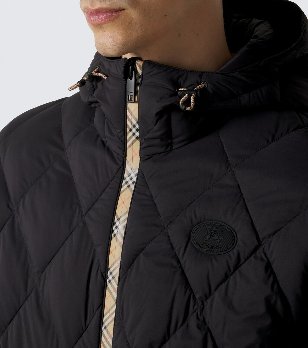 Burberry Burberry Check hooded quilted jacket