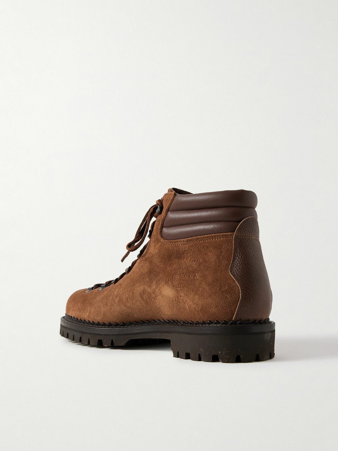 Yuketen - Vettore Leather-Trimmed Suede Boots - Brown