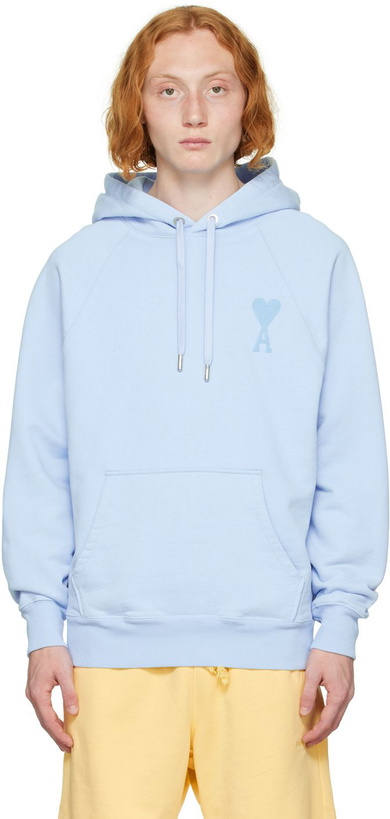 Photo: AMI Paris Blue Ami De Cœur Hoodie