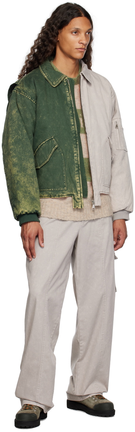 (di)vision Off-White & Green Striped Sweater