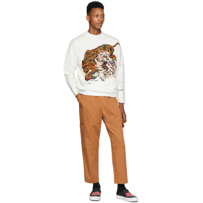 Kenzo White Cloud Tigers Sweater