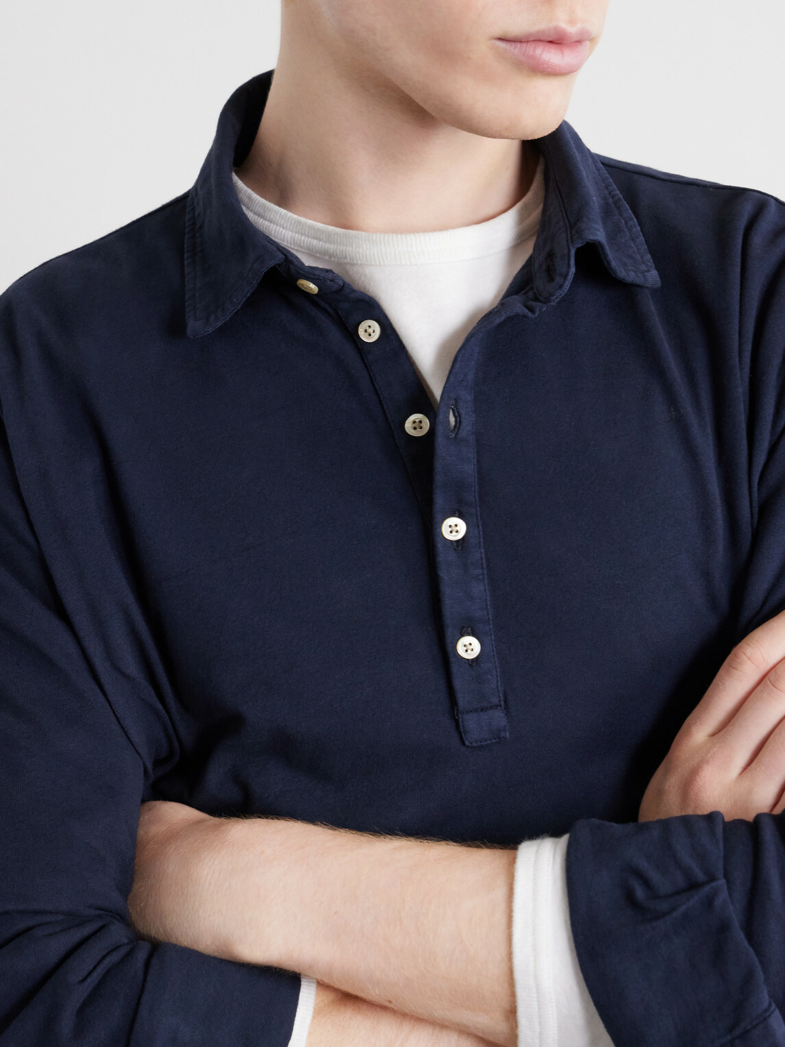 Massimo Alba - Raya Cotton-Jersey Polo Shirt - Blue