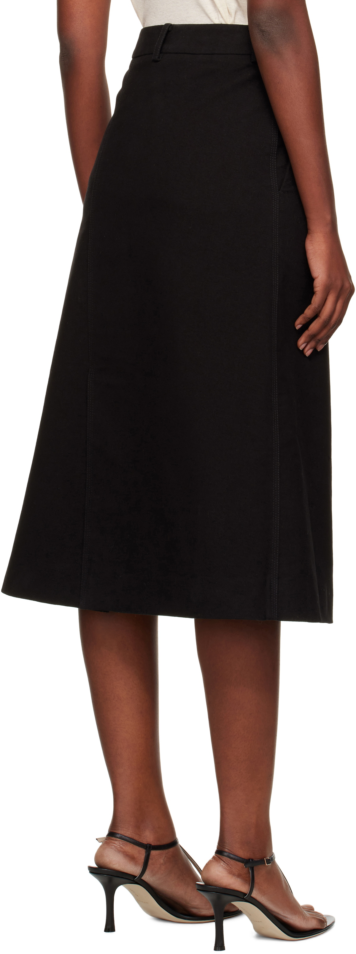 GIA STUDIOS Black Grace Midi Skirt