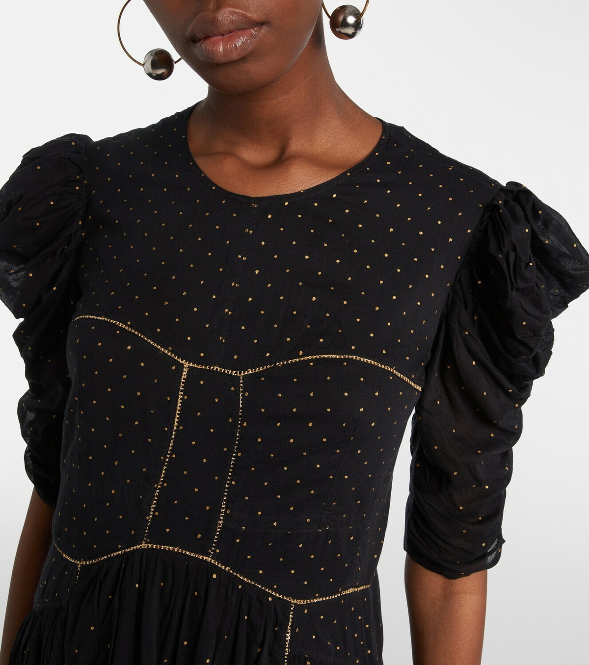 Marant Etoile Sichene polka-dot cotton midi dress