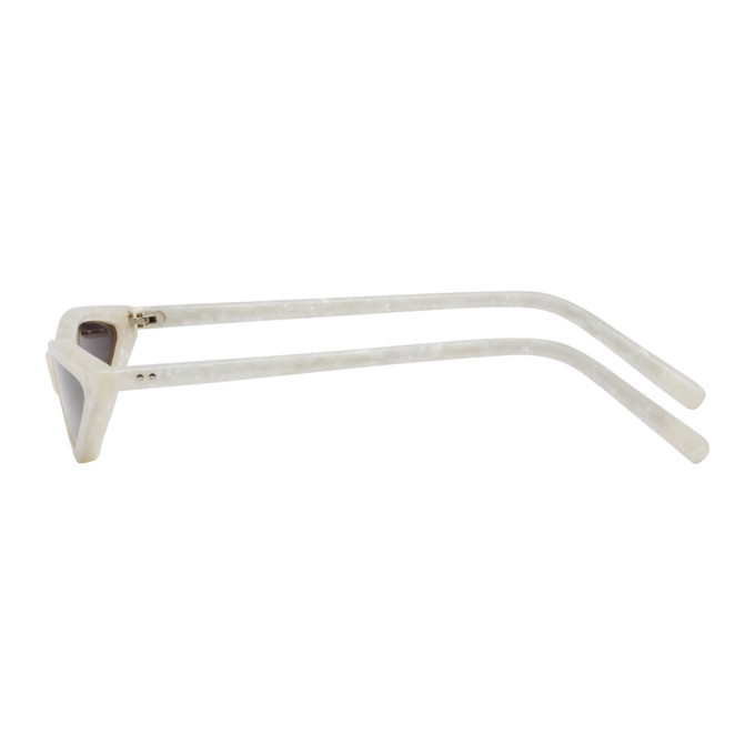 George Keburia White Micro Cat-Eye Sunglasses