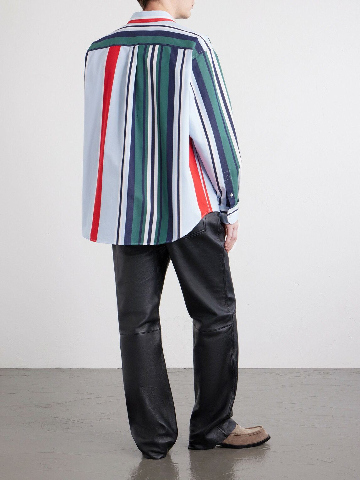 LOEWE - Anagram-Embroidered Striped Cotton-Twill Shirt - Multi
