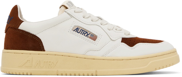 Photo: AUTRY White & Brown Medalist Low Sneakers