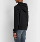 SAINT LAURENT - Slim-Fit Printed Loopback Cotton-Jersey Hoodie - Black