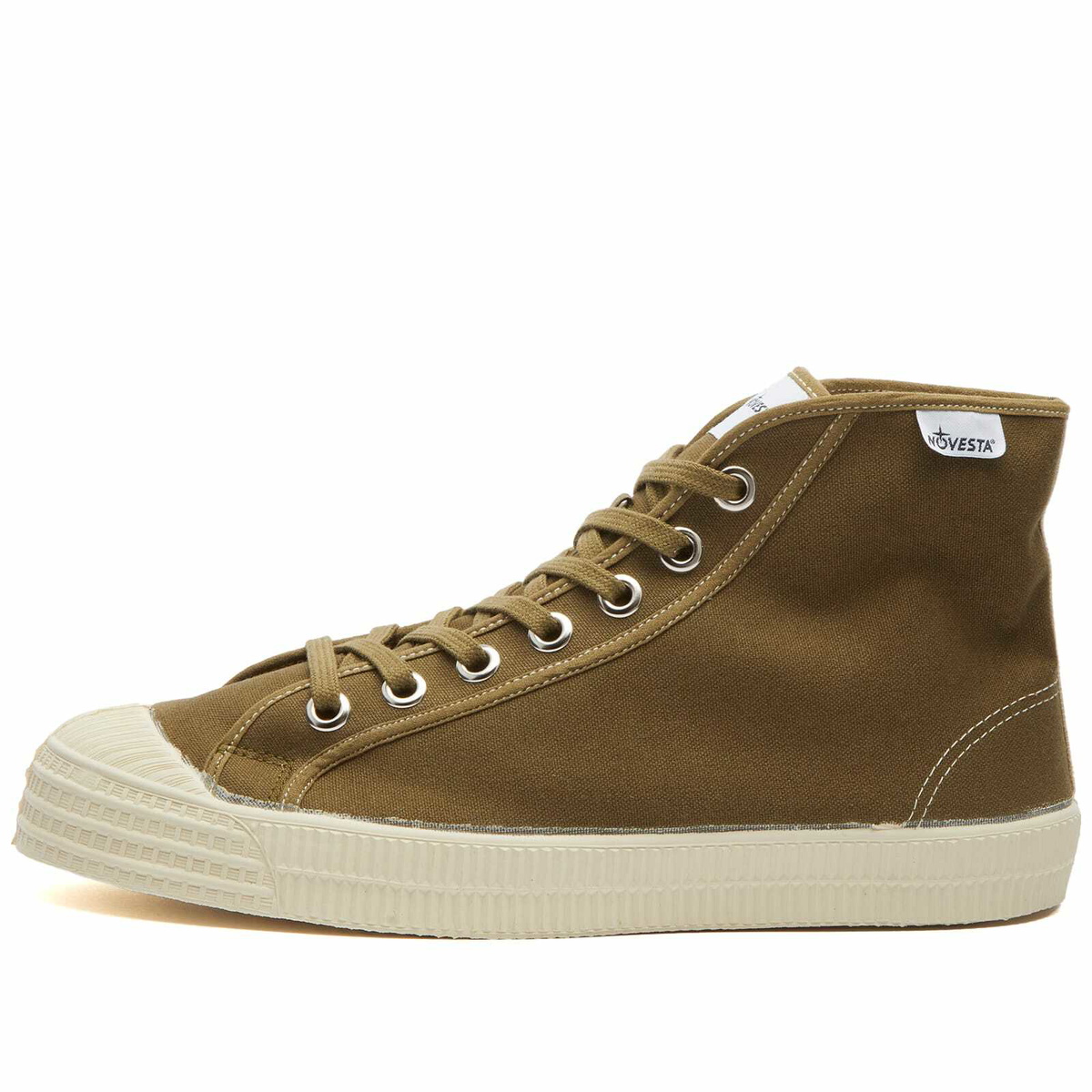 Novesta Star Dribble Contrast Stitch Sneakers in Kari/Beige