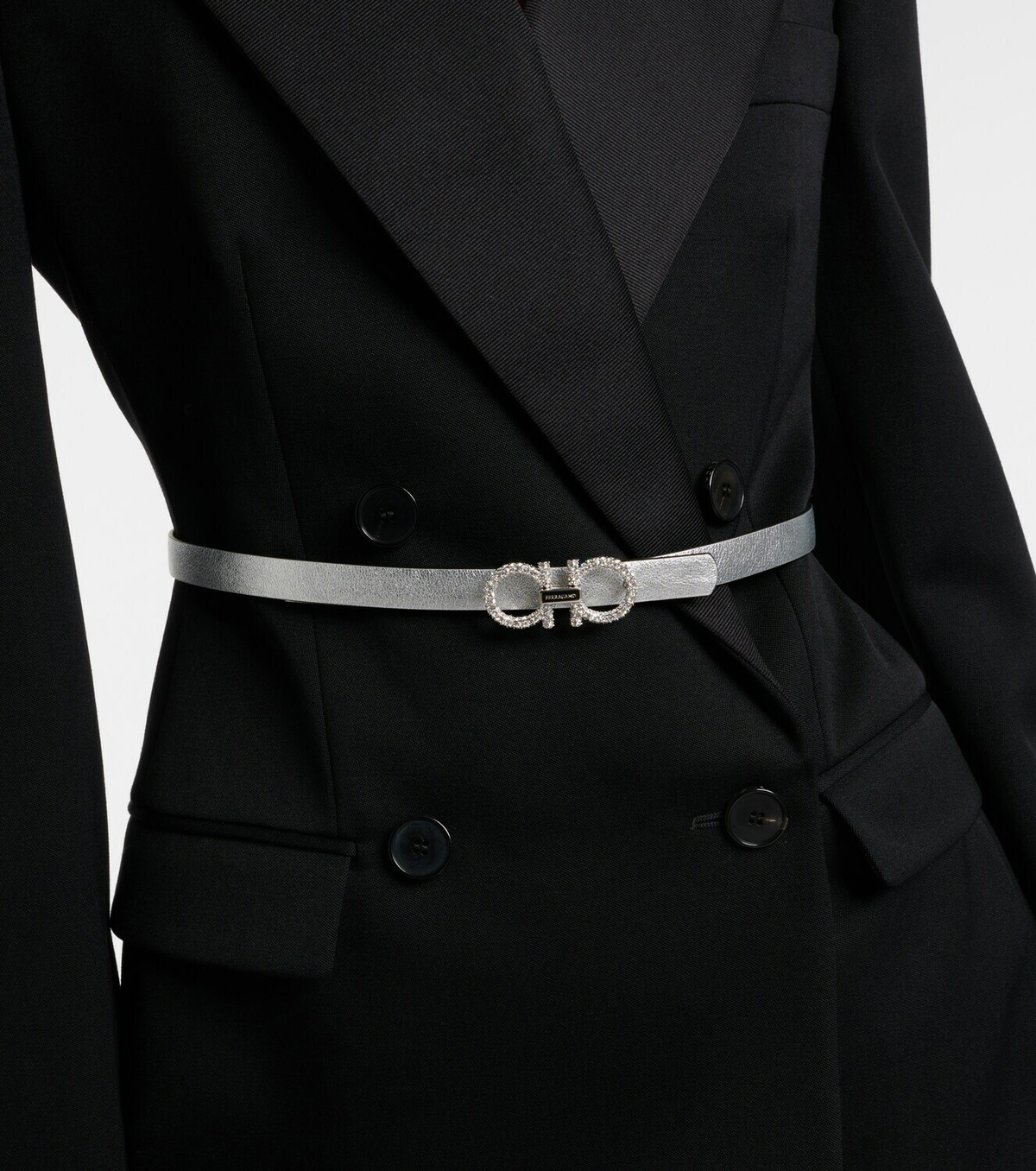 Ferragamo Gancini metallic leather belt