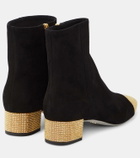 Rene Caovilla Embellished suede ankle boots