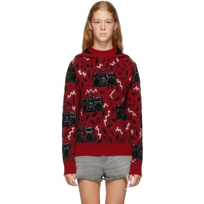 Photo: Saint Laurent Red Oversized Radio Hoodie