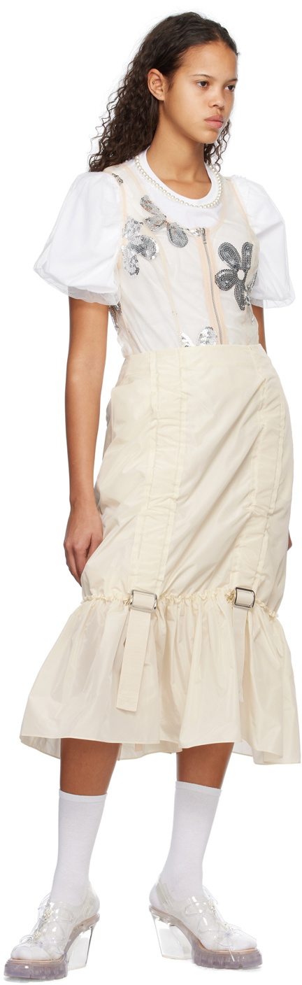 ワンピース SIMONE ROCHA Women Mid Skirts 73950553 WHITE Sequined tulle midi skirt in white - Simone Rocha | Mytheresa