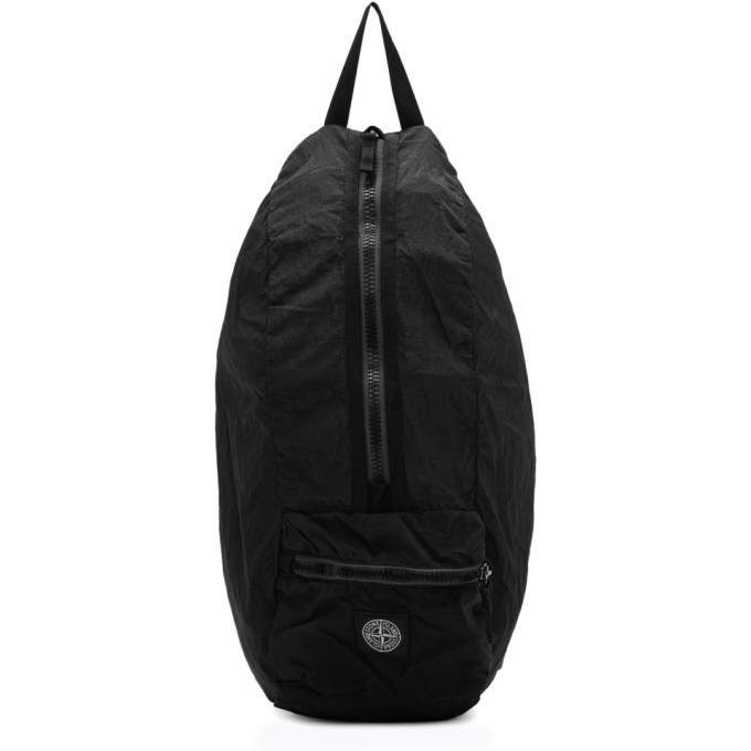 Photo: Stone Island Black Nylon Metal Watro Ripstop Packable Backpack