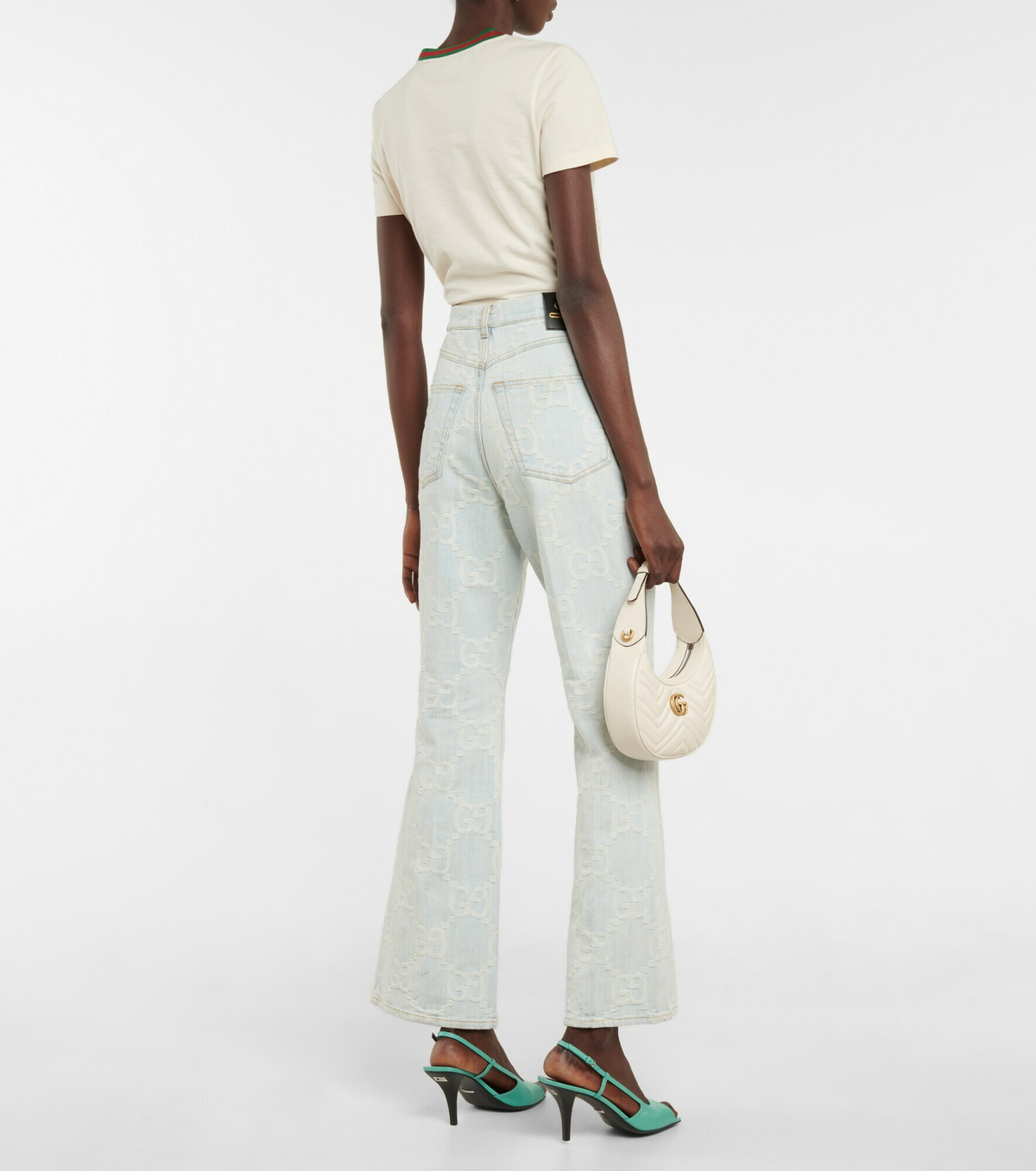 Gucci - Jumbo GG flared denim jeans Gucci