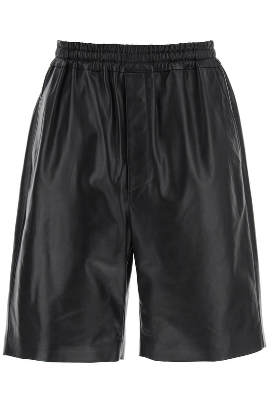 Photo: JIL SANDER leather bermuda shorts for Black