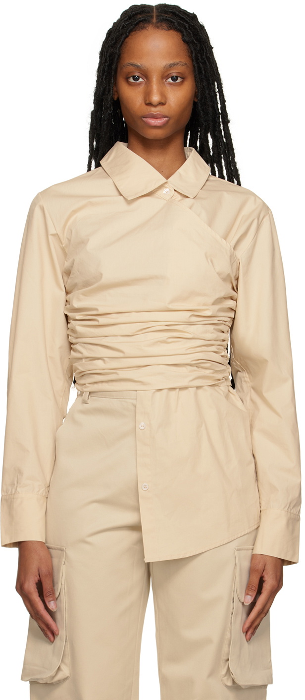 Elleme Beige Draped Shirt