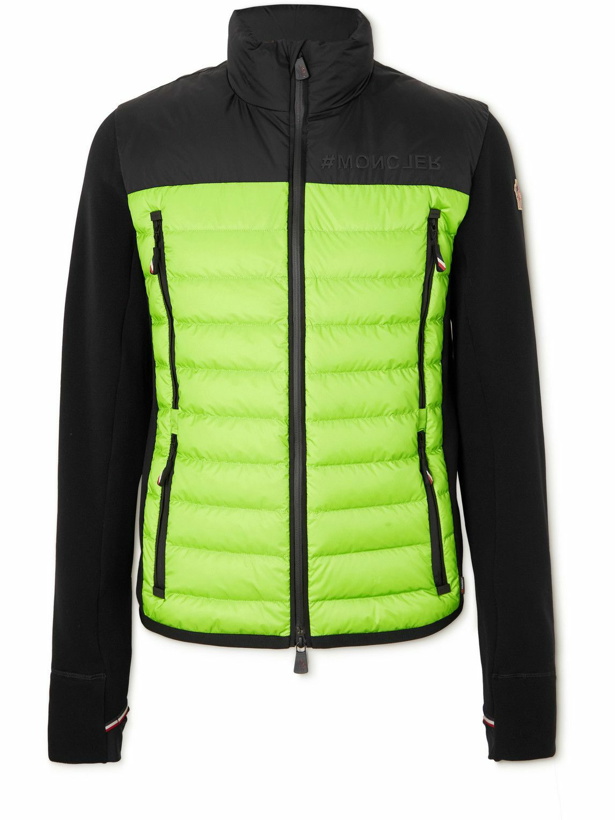 Photo: Moncler Grenoble - Quilted Panelled Jersey Down Ski Jacket - Green