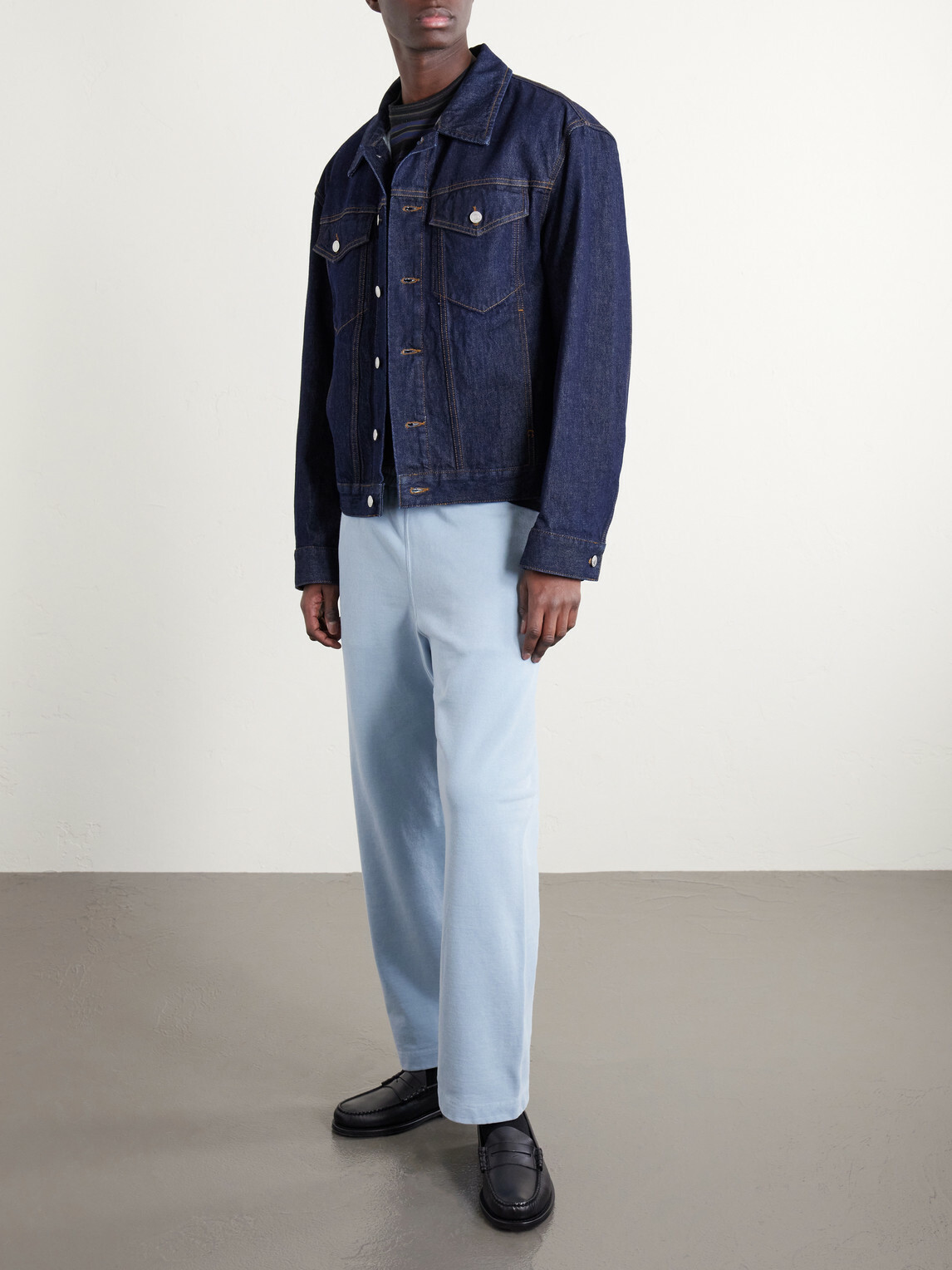 Remi Relief - Straight-Leg Cotton-Jersey Sweatpants - Blue