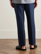 Brioni - Asolo Straight-Leg Linen, Wool and Silk-Blend Drawstring Trousers - Blue