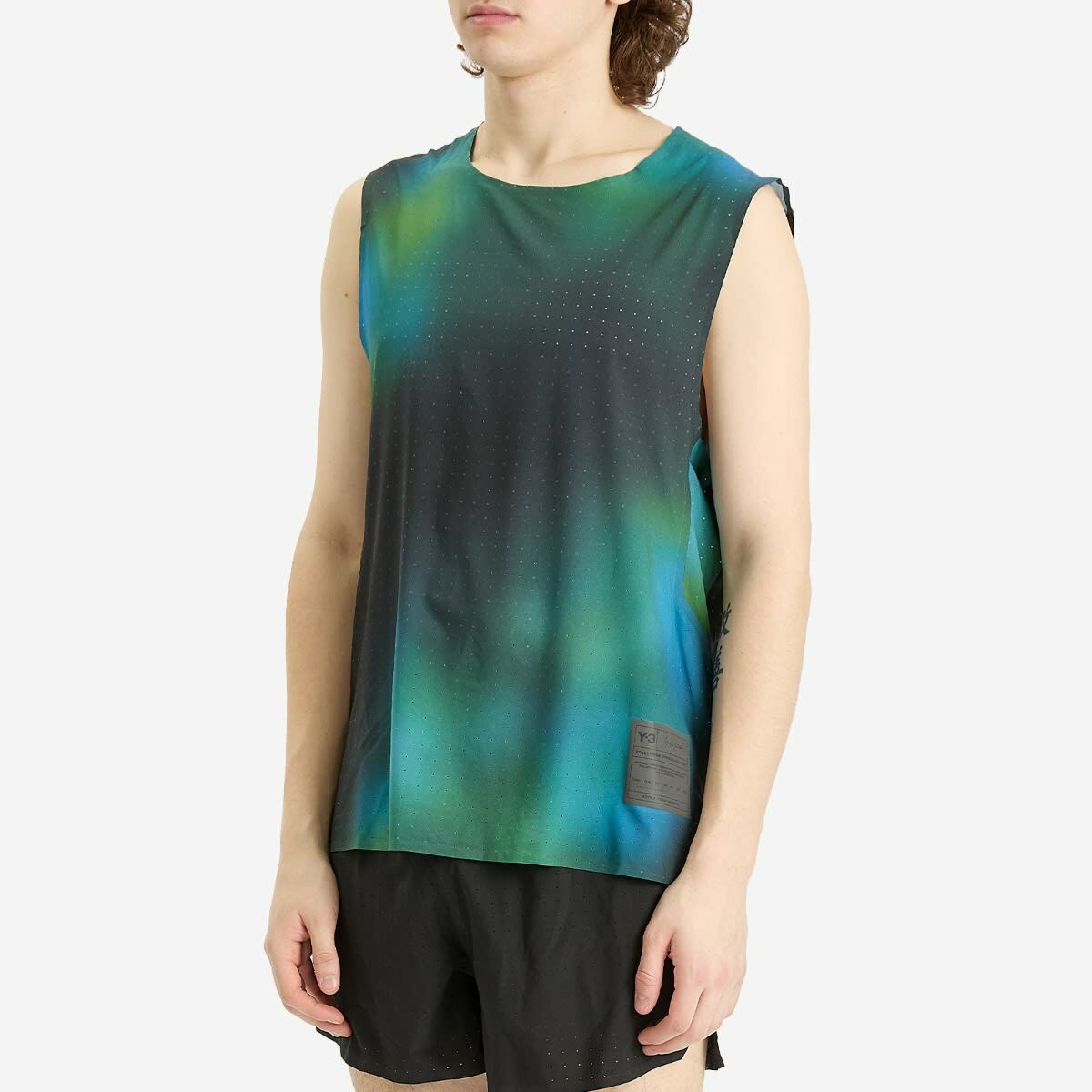 Y-3 Men's Earth Print Run Tank Top in Multi Y-3
