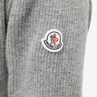 Moncler Men's Knit Logo Popover Hoody in Grey