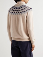 Incotex - Jacquard-Knit Virgin Wool Rollneck Sweater - Neutrals