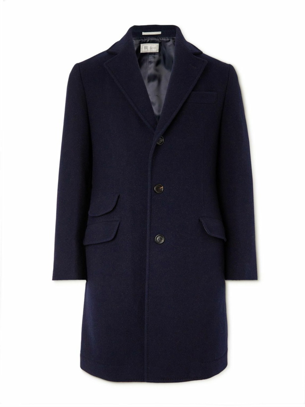 Photo: Brunello Cucinelli - Virgin Wool Overcoat - Blue