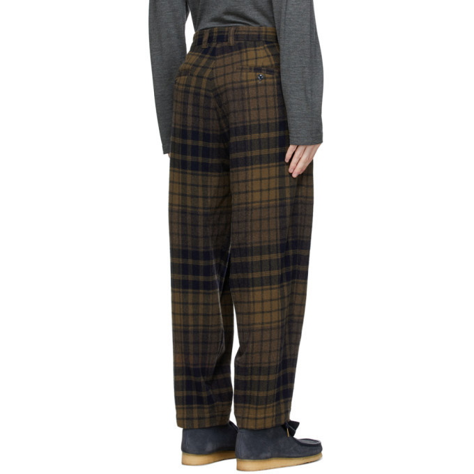 tss Navy and Brown Pegtop Trousers tss