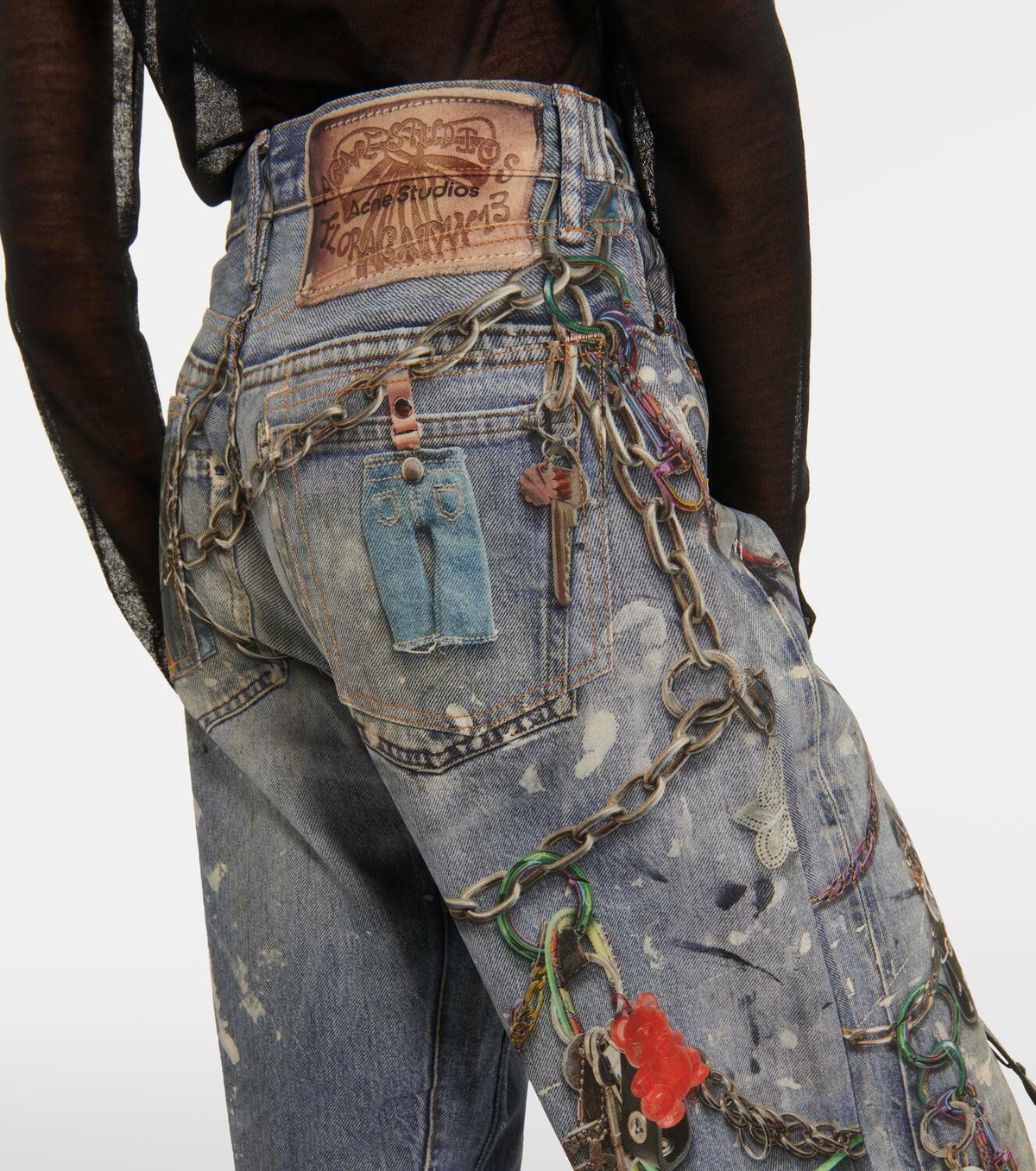 Acne Studios 1981 Trompe l'oeil low-rise wide-leg jeans Acne