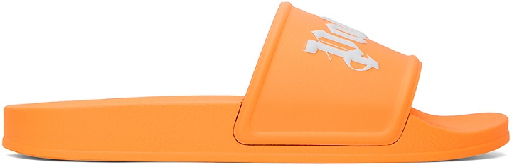 Photo: Palm Angels Orange Printed Slides