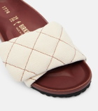 Birkenstock 1774 Sylt leather-trimmed quilted canvas slides
