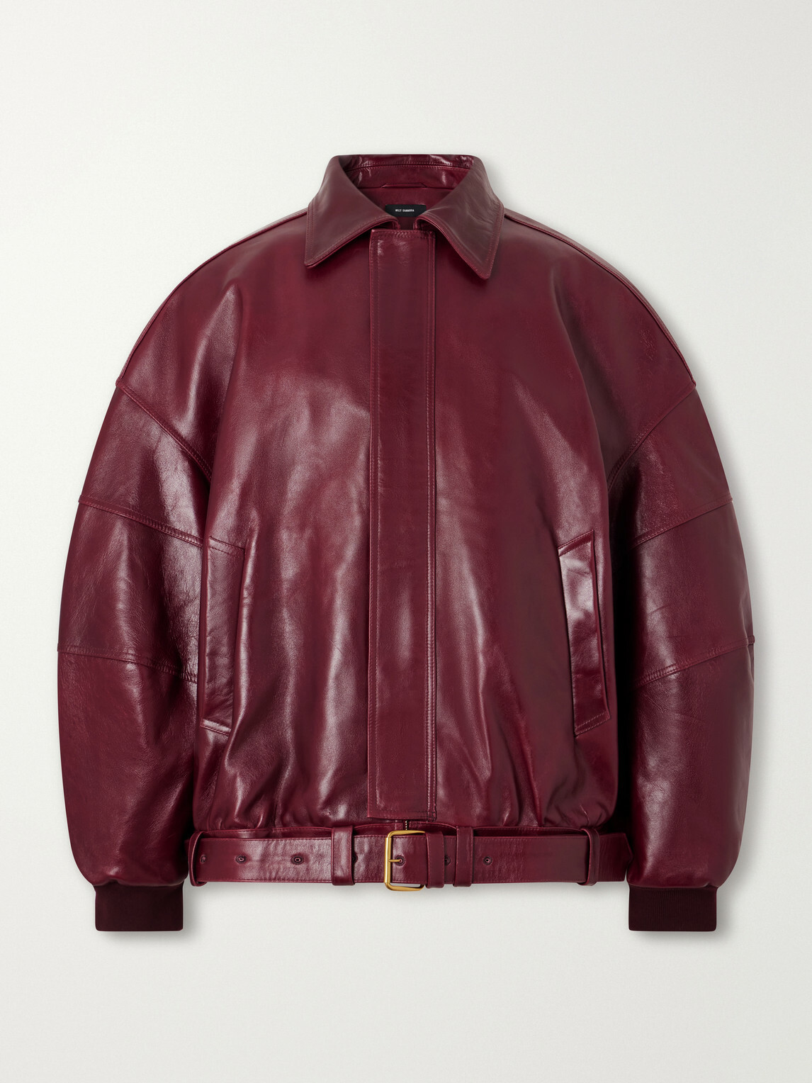 Willy Chavarria - OS Hustler´s Oversized Leather Jacket - Burgundy