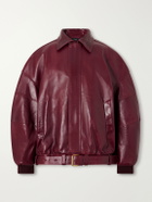 Willy Chavarria - OS Hustler´s Oversized Leather Jacket - Burgundy