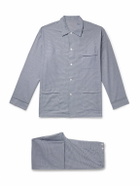 Anderson & Sheppard - Puppytooth Brushed-Cotton Pyjama Set - Blue
