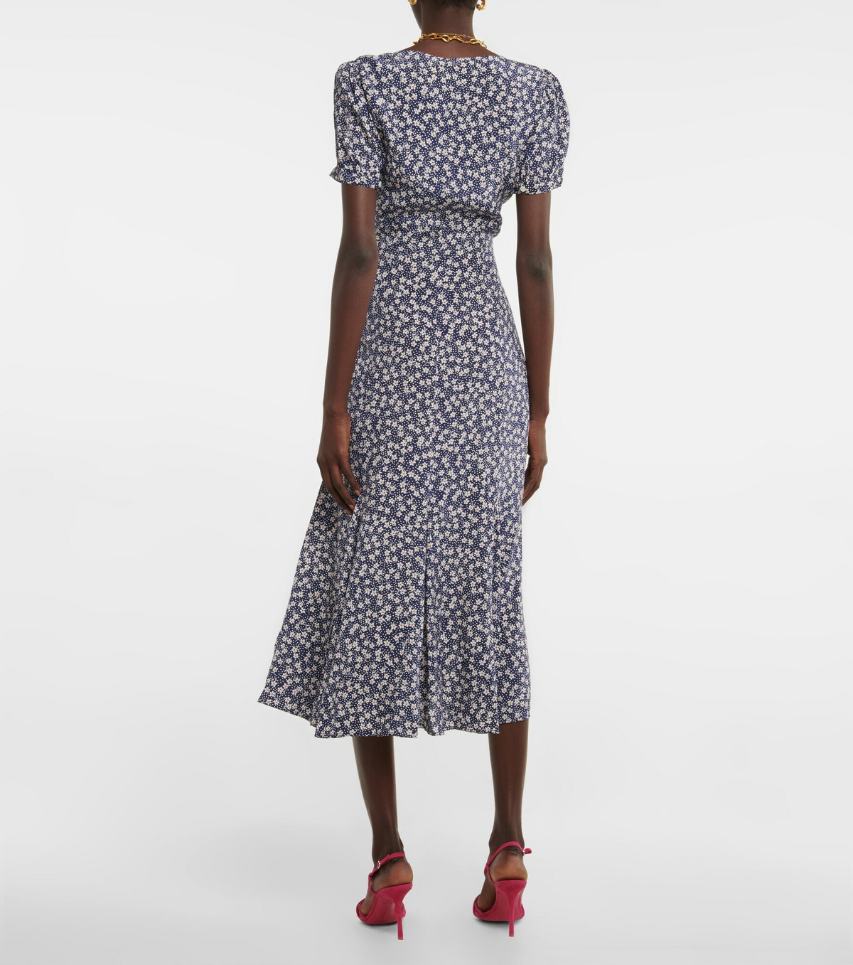 Polo Ralph Lauren - Floral puff-sleeve crêpe midi dress