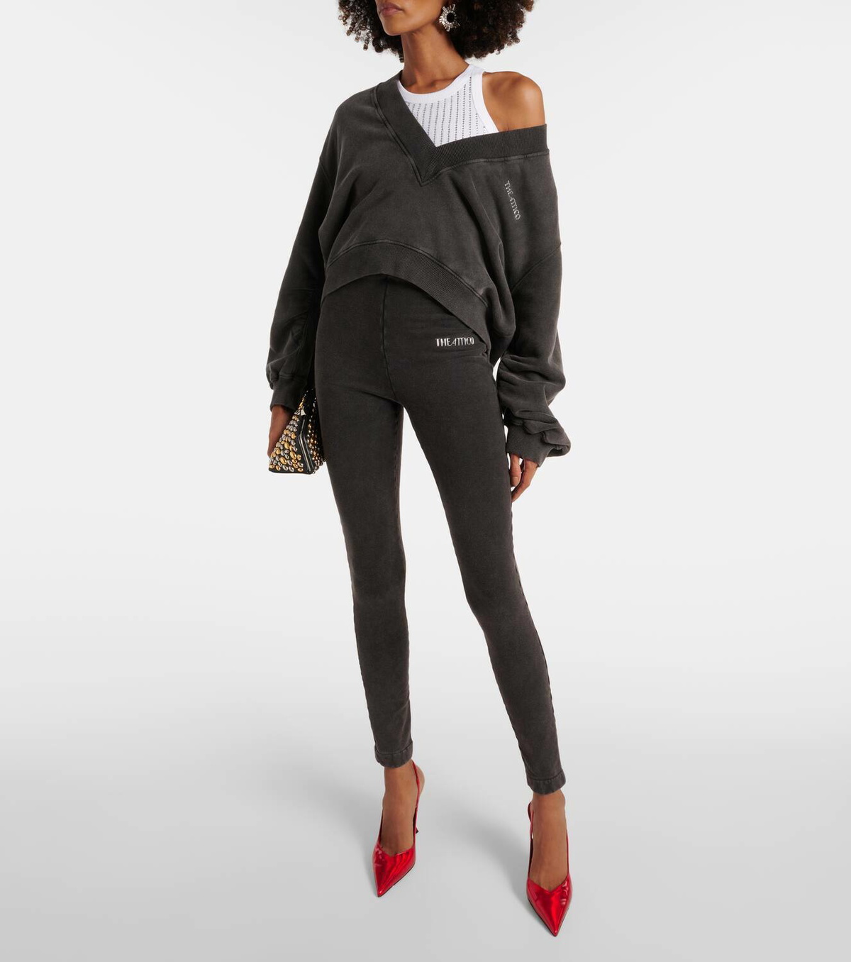 The Attico High-rise cotton jersey leggings
