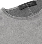 rag & bone - Trent Contrast-Tipped Merino Wool, Cotton and Linen-Blend Sweater - Gray