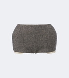 Magda Butrym Herringbone wool and cashmere-blend shorts