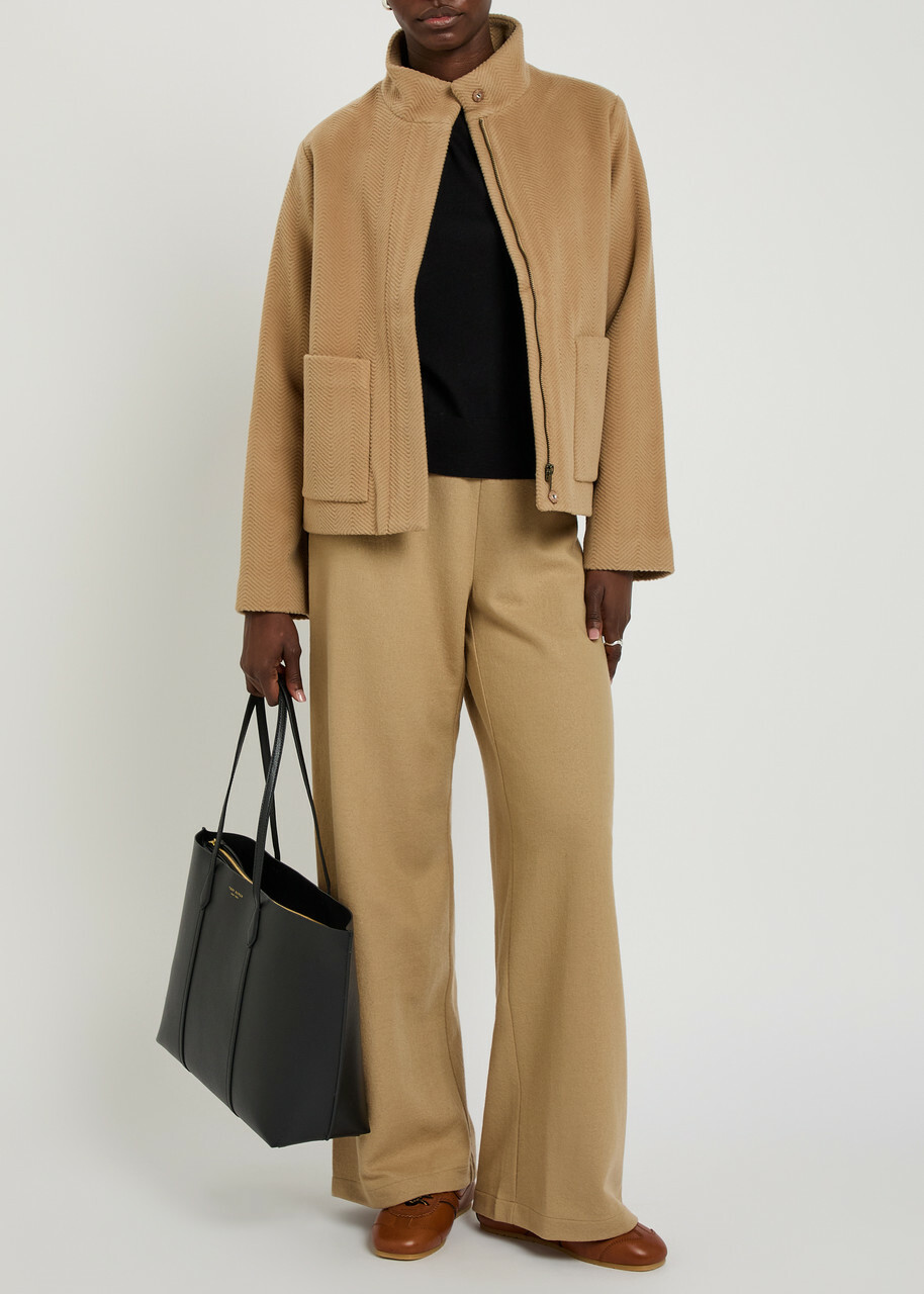 Eileen Fisher Chevron Wool Jacket Beige