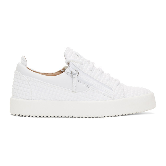 Photo: Giuseppe Zanotti White Embossed Frankie Sneakers