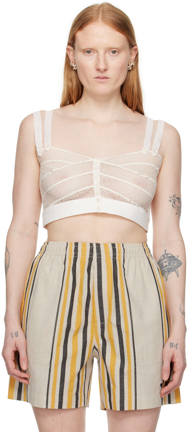 Bode Off-White Duet Tank Top