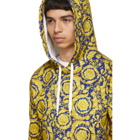 Versace Blue and Gold Barocco Hoodie