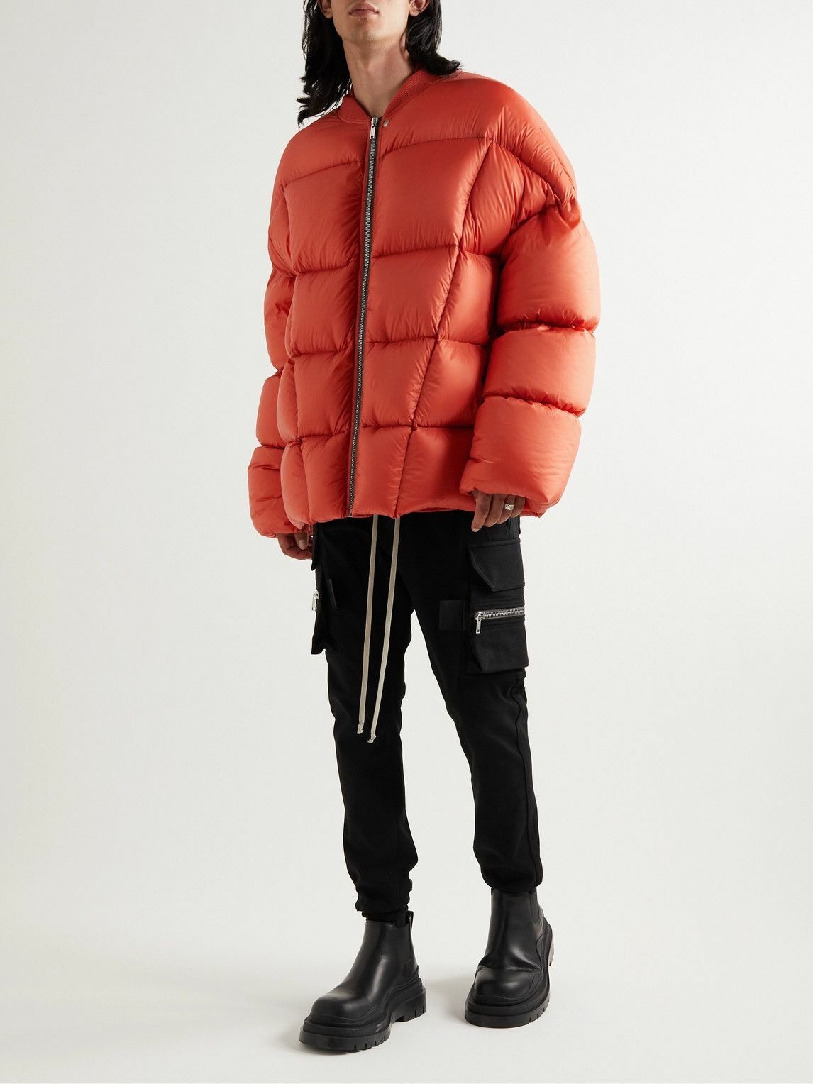 Rick Owens - Quilted Shell Down Jacket - Orange Rick Owens